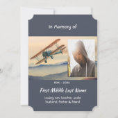 Invitation Celebration of Life Service Clouds Biplane Sky (Devant)