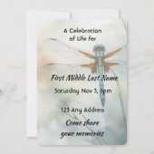 Invitation Celebration of Life Service Custom Dragonfly (Dos)