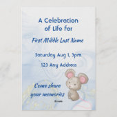 Invitation Celebration of Life Service Cute Mouse Children   (Dos)