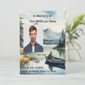 Invitation Celebration of Life Service  Fishing Lake in Boat (Debout devant)