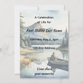 Invitation Celebration of Life Service  Fishing Lake in Boat (Dos)