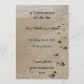 Invitation Celebration of Life Service Footprints in Sand (Dos)