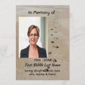 Invitation Celebration of Life Service Footprints in Sand (Devant)