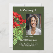 Invitation Celebration of Life Service Geranium Flower (Devant)