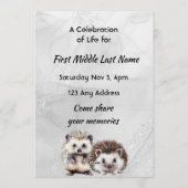 Invitation Celebration of Life Service Hedgehog Children (Dos)