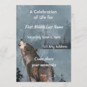 Invitation Celebration of Life Service Howling Wolf Art (Dos)