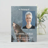 Invitation Celebration of Life Service Howling Wolf Art (Debout devant)