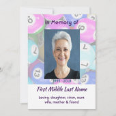 Invitation Celebration of Life Service invite Bingo Game  (Devant)