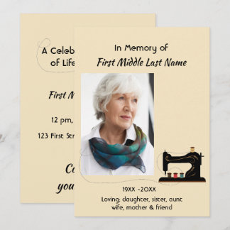 Invitation Celebration of Life Service Invite Seamstress 