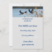 Invitation Celebration of Life Service  Lake Geese Birds (Dos)
