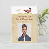 Invitation Celebration of Life Service Pheasant Bird Art (Debout devant)