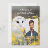 Invitation Celebration of Life Service Photo Barn Owl Bird  (Devant)