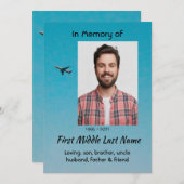 Invitation Celebration of Life Service Pilot Airplane Flying (Devant / Derrière)