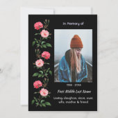 Invitation Celebration of Life Service  Roses Garden Flowers (Devant)