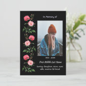 Invitation Celebration of Life Service  Roses Garden Flowers (Debout devant)