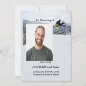 Invitation Celebration of Life Service  Snowboarding Winter (Devant)