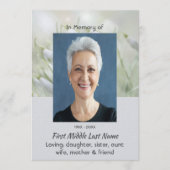 Invitation Celebration of Life Service Snowdrop Flowers (Devant)