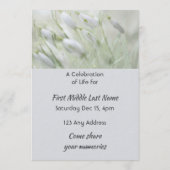 Invitation Celebration of Life Service Snowdrop Flowers (Dos)