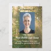 Invitation Celebration of Life Service Sunshine Golden Forest (Devant)