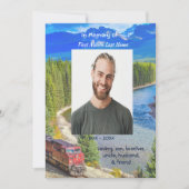 Invitation Celebration of Life Service Train Rail Railway (Devant)