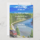 Invitation Celebration of Life Service Train Rail Railway (Dos)