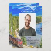 Invitation Celebration of Life Service Train Rail Railway (Devant / Derrière)