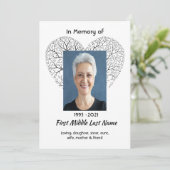 Invitation Celebration of Life Service Tree Life Heart Love (Debout devant)