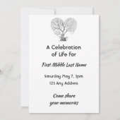 Invitation Celebration of Life Service Tree Life Heart Love (Dos)