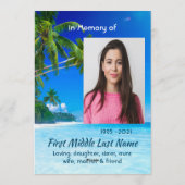 Invitation Celebration of Life Service Tropical Beach Exotic (Dos)
