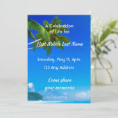 Invitation Celebration of Life Service Tropical Beach Exotic (Debout devant)