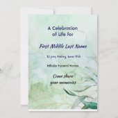 Invitation Celebration of Life Service Watercolor Foliage  (Dos)