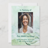 Invitation Celebration of Life Service Watercolor Foliage  (Devant)