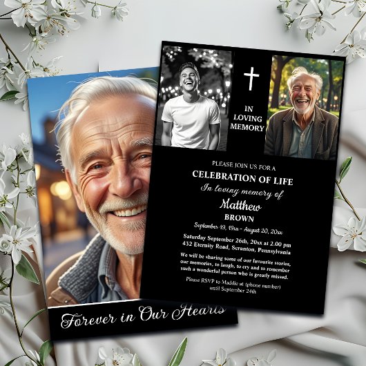 Invitation Celebration Of Life Then And Now 3 Photos Funeral