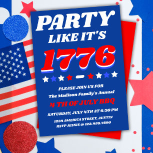 Invitation Célébration patriotique USA « Faire la fête comme