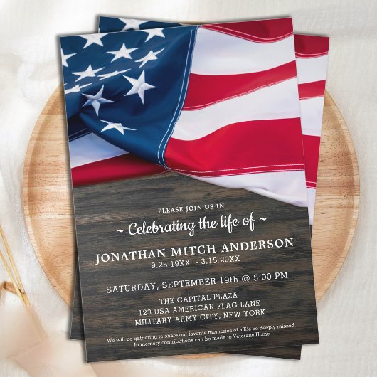 Invitation Célébration Patriotique Vétérinaire De La Vie