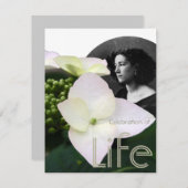 Invitation Célébration personnalisable de la vie avec portrai (Devant / Derrière)