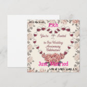 Invitation Célébration personnalisée 25 ans d'amour (Devant / Derrière)