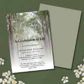 Invitation Célébration personnalisée de la vie Forêt funérair