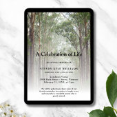 Invitation Célébration personnalisée de la vie Forêt funérair