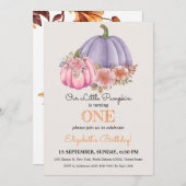 Invitation Célébration Pour Les Enfants Mets Citrouille (Devant / Derrière)