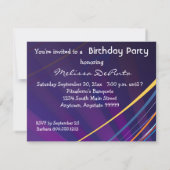 Invitation Célébration pourpre d'anniversaire de notes (Dos)