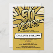 Invitation Célébration Rétro Fun des 50 ans de Mariage (Devant)