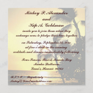 Invitation Célébration romantique de mariage de plage
