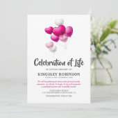 Invitation Célébration rose de la vie funéraire (Debout devant)