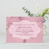 Invitation Célébration rose de roses de la vie (Debout devant)