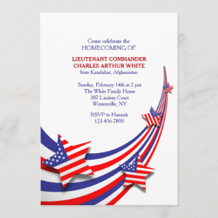 Invitation Célébration Rouge, Blanc et Bleu