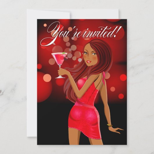 Invitation Célébration rouge du parti pour n'importe quel but (Devant)