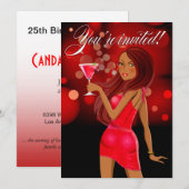 Invitation Célébration rouge du parti pour n'importe quel but (Devant / Derrière)