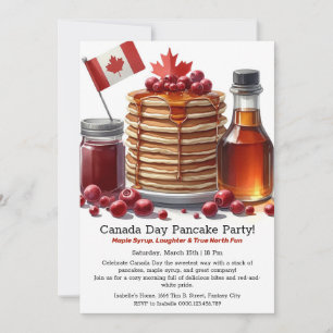 Invitation Célébration rouge et blanche Fête du Canada Party 