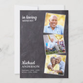 Invitation Célébration Rustique De La Vie 3 Photos Mémorial (Devant)